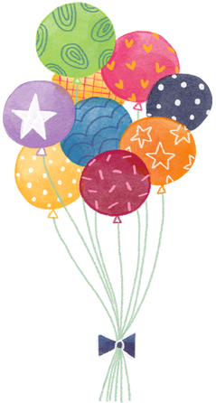 Stylized Watercolor Circus Balloons